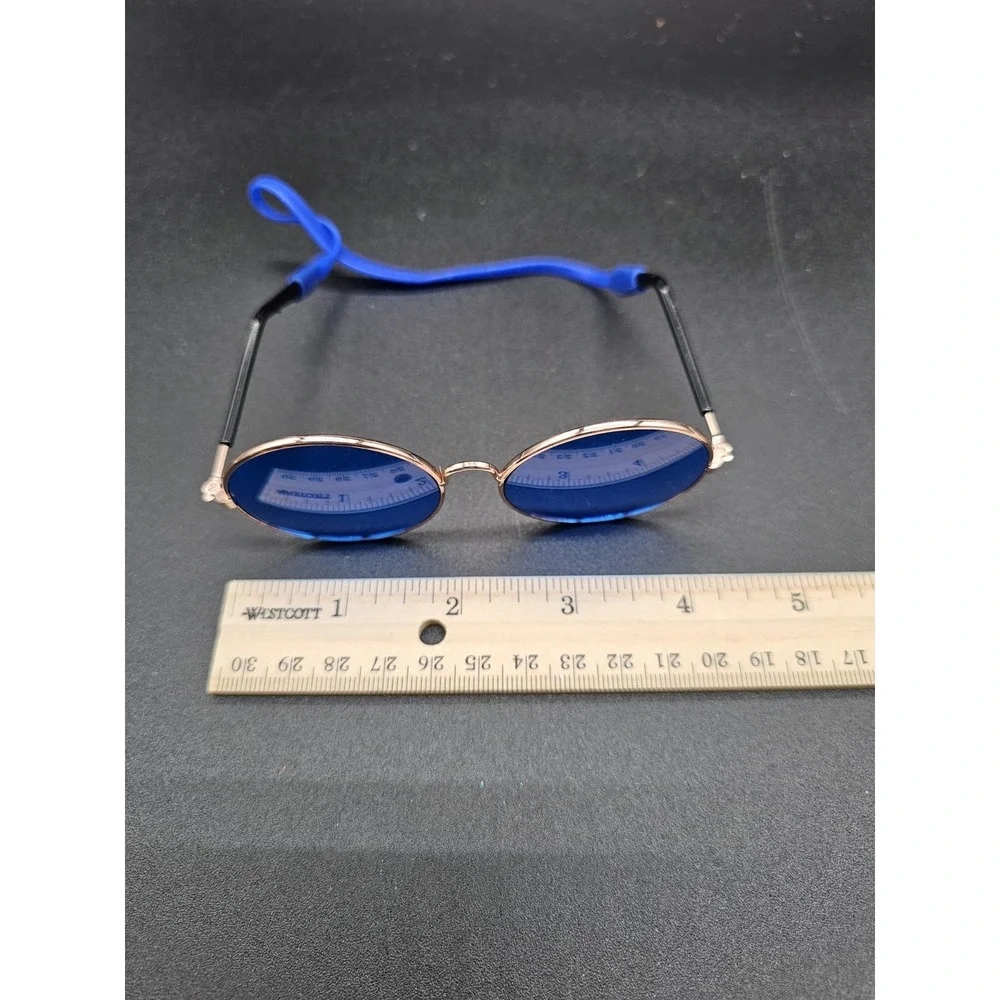 Doggie Sunglasses Small Dog 60s Style Round‎ With Strap Halloween Costume